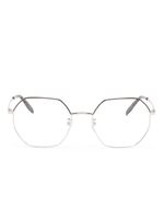 Alexander McQueen Eyewear lunettes de vue rondes à logo gravé - Argent