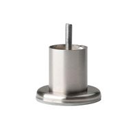 Stalen meubelpoot rvs look rond ø 4,2 cm en hoogte 5 cm (M8)