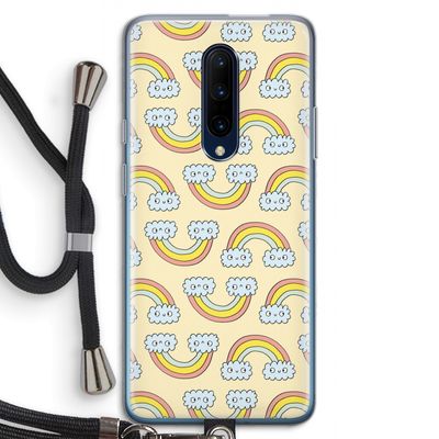Regenboog: OnePlus 7 Pro Transparant Hoesje met koord