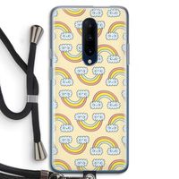 Regenboog: OnePlus 7 Pro Transparant Hoesje met koord
