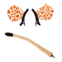 Dieren verkleed set giraffe staart en oortjes