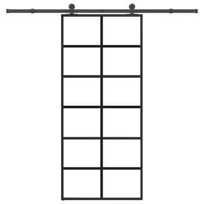 Schuifdeur met beslag 90x205 cm ESG-glas en aluminium