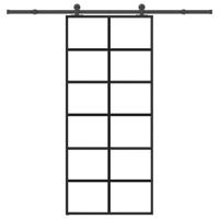 Schuifdeur met beslag 90x205 cm ESG-glas en aluminium