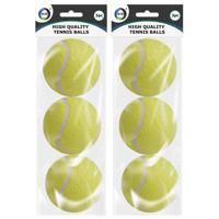 DID speelgoed tennisballen - voor honden - 9x stuks - geel - 6 cm