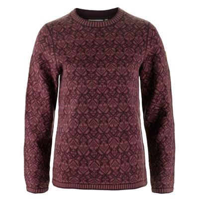 Fjällräven Dames trui Snow Round Neck Sweater W, port, Maat: XL
