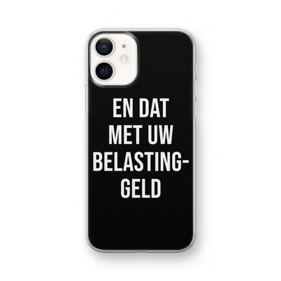 Belastinggeld - Zwart: iPhone 12 mini Transparant Hoesje