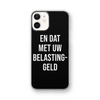 Belastinggeld - Zwart: iPhone 12 mini Transparant Hoesje
