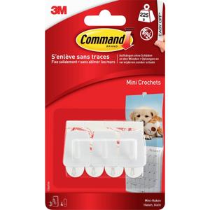 3M Command-mini-haak (l x b x h) 29 x 22 x 11 mm Wit Inhoud: 3 stuk(s)