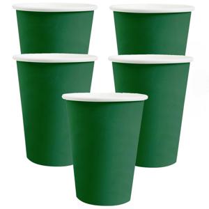 Santex feest/verjaardag bekertjes - 20x stuks - karton - donkergroen - 270 ml