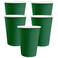 Santex feest/verjaardag bekertjes - 20x stuks - karton - donkergroen - 270 ml Santex feest/verjaardag bekertjes - 20x stuks - karton - donkergroen - 270 ml