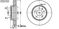 Remmenset, remschijf ATE, Remschijftype: Geventileerd: , Inbouwplaats: Vooras, u.a. für Vauxhall, Opel, Chevrolet - thumbnail