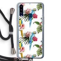 Kleurrijke papegaaien: Samsung Galaxy A20s Transparant Hoesje met koord