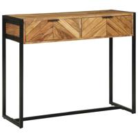 Wandtafel met lade Bruin 90 x 35 x 75 cm massief mangohout