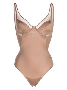 SPANX body à empiècement en mesh - Marron