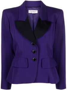 Saint Laurent Pre-Owned veste à revers contrastants - Violet