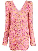 ROTATE BIRGER CHRISTENSEN robe courte en jacquard à col v - Rose - thumbnail