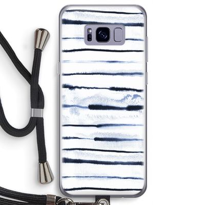Ink Stripes: Samsung Galaxy S8 Transparant Hoesje met koord