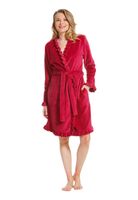 Roze fleece kimono met ruffles -100cm-(52-54) XXL