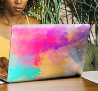Laptop sticker aquarel kleuren - thumbnail