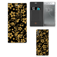 Sony Xperia XZ | XZs Smart Cover Gouden Bloemen - thumbnail