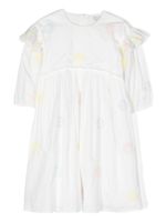 Stella McCartney Kids robe en coton à fleurs brodées - Blanc - thumbnail