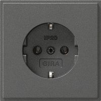Gira TX 44 Wandcontactdoos met randaarde antraciet