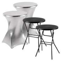 Bardi Stretch Statafelhoes - Statafelrok 2 Stuks - 60 x 75 cm. Zilver