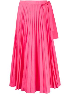 Valentino Garavani jupe plissée à taille nouée - Rose