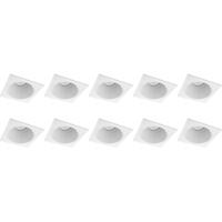 Vierkante Inbouwspot GU10 Armaturen Set - Wit Aluminium - 10 Pack