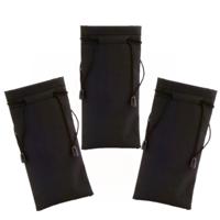 Zonnebrillen etui - 20x stuks - zwart - 18 x 9 cm - stof - brillenhoes - Zonnebrilzakje - beschermho