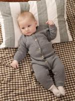 Babypakje in getextureerd tricot groengrijs