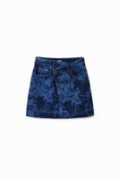 Tropische denim minirok - BLUE - S