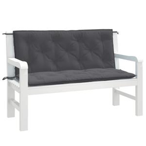 VidaXL Tuinbankkussens 2 st 120x50x7 cm stof gemêleerd antracietkleur