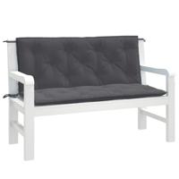 VidaXL Tuinbankkussens 2 st 120x50x7 cm stof gemêleerd antracietkleur