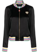 Casablanca veste bomber Rainbow Heart en soie - Noir