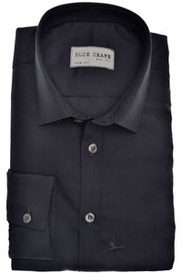 Blue Crane Slim Fit Overhemd Marine, Effen