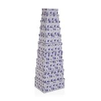 Set van opstapelbare opbergboxen Versa Lila Karton 15 Onderdelen