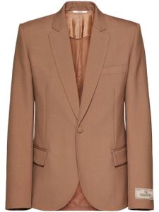 Valentino Garavani blazer boutonné à patch logo - Marron
