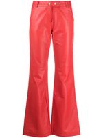 Dorothee Schumacher pantalon en cuir à coupe droite - Rouge