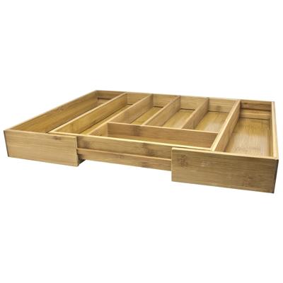 Bestekbak Uitschuifbaar - 35,5x25,3x5cm - hout - bestek opbergen - 7 vakken Bestekbak Uitschuifbaar - 35,5x25,3x5cm - hout - bestek opbergen - 7 vakken