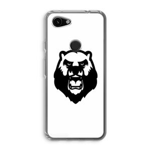Angry Bear (white): Google Pixel 3a Transparant Hoesje