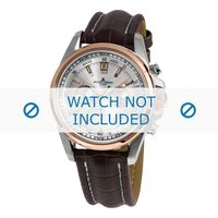 Jacques Lemans horlogeband 1-1117.1NN Leder Bruin + wit stiksel
