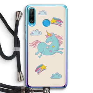 Vliegende eenhoorn: Huawei P30 Lite Transparant Hoesje met koord