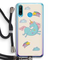 Vliegende eenhoorn: Huawei P30 Lite Transparant Hoesje met koord