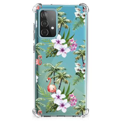 Samsung Galaxy A52 4G/5G Case Anti-shock Flamingo Palms Samsung Galaxy A52 4G/5G Case Anti-shock Flamingo Palms