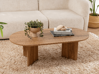 Ovale salontafel OVALINO 120 cm bruin