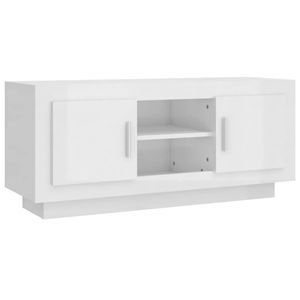 vidaXL Tv-meubel 102x35x45 cm bewerkt hout hoogglans wit