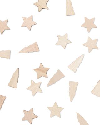 HEMA Confetti Hout Sterretjes (multi)