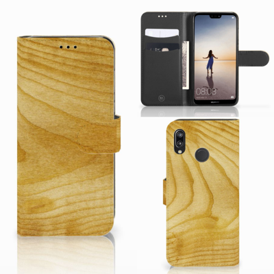Huawei P20 Lite | Book Style Case | Licht Hout
