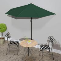 VidaXL Balkonparasol half met aluminium paal 270x144 cm groen - thumbnail